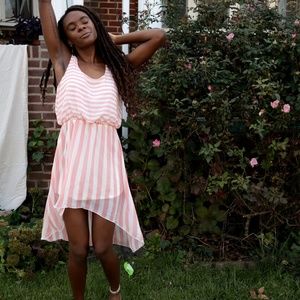 High Low Striped Dress